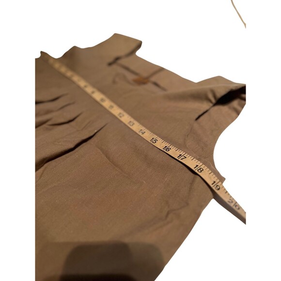 Vintage Style 90s Handmade Pinafore Dress Brown‎ Painted Tulips Cottagecore L - Picture 15 of 15